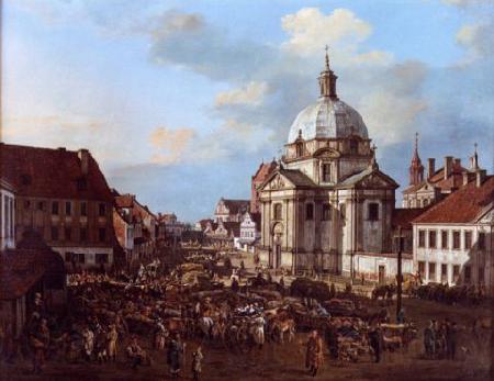 Bernardo Bellotto New Town Market Square with St. Kazimierz Church. Spain oil painting art
